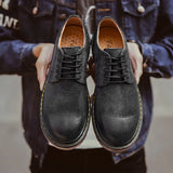 o'clock Vintage Men's Genuine Leather Shoes Casual Lace-up Male Flats Sneaker Luxury Breathable Anti-skid Footwear Big