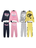 Brand Sp5der 55555 Star Printed Hoodie Pantsuit Suit For Men And Women-Outfit
