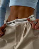 2025 New Solid Fashion Thin Leisure Trousers Small Design Tug Suit