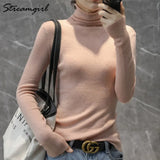 Women Winter Sweater 2020 Casual Solid Elsticity Pullover Knitted Woman Sweaters Black Turtleneck Sweater