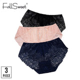 3pcs/Pack! Plus Size Women Underwear Lace Briefs Sexy Panties for Women XL- 4XL Comfort