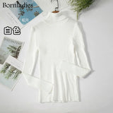 2021 Basic Turtleneck Women Sweaters Autumn Winter Tops Slim Women Pullover Knitted Sweater Jumper Soft Warm