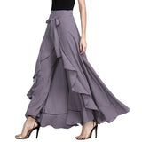 Palazzo Pants 2020 Causal Ruffle Irregular Plus Size Female Trouser Elegant High Waist Loose Solid Female Pants