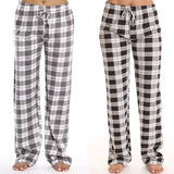Classic Plaid Home Casual Trousers Loose