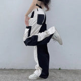 Street Impact Color High-Waisted Corduroy Trousers 2024 Spring And Summer New Multi-Pocket Straight Tube Wide-Leg Tooling-Outfit