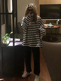 Autumn Women Harajuku Striped Tshirt Long Sleeve O-Neck T-Shirts Ulzzang Korean Casual T Shirt Femme Black Tops-Outfit