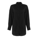 Autumn Women Stylish Tops Blouses Lapel Long Sleeve Buttons Casual Solid Asymmetrical Ladies Shirts Elegant Party