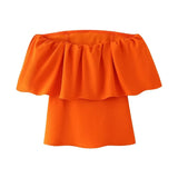 2024 New Street Style One-Word Open-Shoulder Simple Blouse 3644009-Outfit