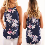 Floral Ruffle Chiffon Blouse Women 2020 Summer Fashion Vest Blusas Casual Loose Sleeveless Ladies Tops