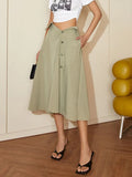 Solid Loose Skirt For Women High Waist Irregular Temperament Chic Style Skirts Females Summer Clothing Fashion