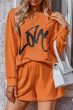 Graphic Dropped Shoulder Top and Shorts