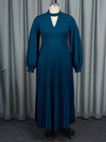 High-End Sleniment Small Standing-Neck Banquet Dress Autumn Lantern Sleeves 100 Roll Dress