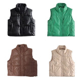 Women Fall Winter Puffer Vests Jackets Warm Sleeveless Coats Harajuku 2023 y2k Clothes Luxury Vintage Crop Waistcoat Streetwear-Outfit