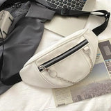 Packs Women Chain Harajuku College Couples School Hip-pop Canvas Bag Vintage Hong Kong Style Student Cross Body Fanny