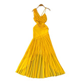 Dress Women's Holiday Dress 2025 New Heart Machine Shoulder Slings Irregular Bagged