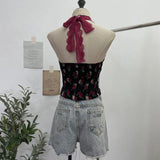 On-Tlap Sling Sling Sleeve Sleeveless Coat With Chest Pad Crumb Lace Hanging Back Sleeveless Top