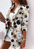 Print Elegant Turndown Collar Office
