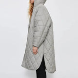 Grid Parkas Cotton Coat 2021 New Single-breasted Pocket Solid Loose Quilted Coats Vintage Pullover Winter Jacket