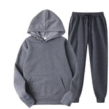Spring New Men Casual Sets Brand Men Solid Hoodie + Pants Two-Pieces Casual Tracksuit Sportswear Hoodies Set Suit