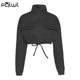 Winter Casual Bomber Bubble Jackets For Women 2021 Turtleneck Crop Top Coat Jackets Zipper Varsity Puffer Baseball