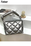 Designer Puff Shoulder Bag Women 2023 Autumn Winter Quilted Feather Flip Bags Fashion Down Padded Leather