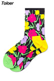 Fashion Combed Cotton Men Socks Colorful Comic Pattern Casual Happy Socks Funny Harajuku Novelty Calcetines