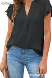 Sleeve Casual V-neck Summer Blouse Ladies Tops Fashion Women Outfits Chiffon Shirt Casual Loose Clothing Elegant New
