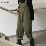 Women Retro Cargo Vintage Chic Fashion Casual Ulzzang Solid 2022 Newest Loose All-match Students High Waist