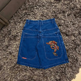 Denim Shorts Hip-Hop Pocket Baggy Denim Shorts Male Gothic Original-Outfit