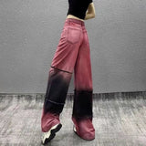 Mm Ocean Color Ripped Jeans Women's Large Size Summer New High-Rise Loose Thin Straight Leg