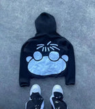 autumn and winter men fun pattern printed casual hoodie Harajuku Gothic style couple trendy sweatshirt streetwear 425-0-Outfit