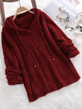 Autumn And Winter Explosion Of Solid Color Long-Sleeved Hat Hair Double-Sided Plush Pyjamas