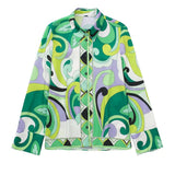 Women's New Printed Long-Sleeved Collar Shirt