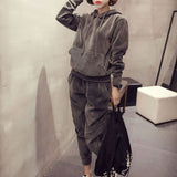 Velvet Tracksuit Warm Soft Home Two Piece Set Women Thicken Hooded Long Sleeve Top & Pants Suit