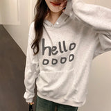 Sense Head Hooded Hoodie Women's Autumn And Winter New Korean Casual Loose Letter Printed Blouse-Outfit