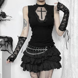 Spring And Summer 2024 New Street Hot Girls With Cross-Based Bottomed Tops-Outfit