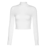 Sexy Harajuku Open Back T-shirt Long Sleeve Top Cropped Summer Tops White clothes shirt vintage tshirt tee