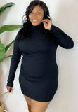Plus Size Turtleneck Long Sleeve Bodycon