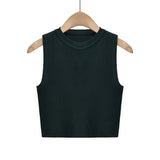 Summer New Top Sleeveless Short Knitted Vest Female