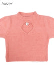 T-shirts for Women O-neck Short Sleeve Fashion Tees Chic Hollow Out Knitting Tshirt 2023 Blusas Mujer De Moda Y2k Crop