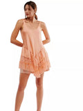 Burst Spring Dress New Mini Dress Lace Splicing Color Cloves Short Dress