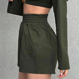 Super Short T-shirt+Camisole+Sports Shorts Woman Autumn Three-Piece Suit 2021 Casual Slim Female Sports