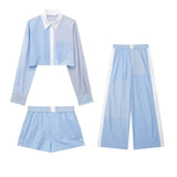 New Striped Quilted Shorts 3127277 Quilted Pants 3125277 Sets Of Quilted Trousers-Outfit