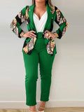 New Fashion Print Casual Suit Women's Clothing With