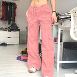 Vintage Pants 2023 High Street Retro Low-waisted Baggy Jeans for Women Egirl Harajuku Aesthetic Alt Cloth