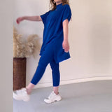 2025 New Solid Color Round Neck Large-Size Short-Sleeved Knitted Shirt Casual