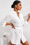 Tie Wiast Slit Shirt