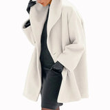 and American women's fashion plus size shawl collar woolen coat women's coat