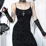 Summer New Hot Girl Bag Hip Skirt Dark Wind Personality Cross Sexy Suspender Dress Girl-Outfit