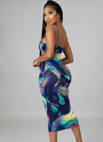 Chains Print Strap Midi Party